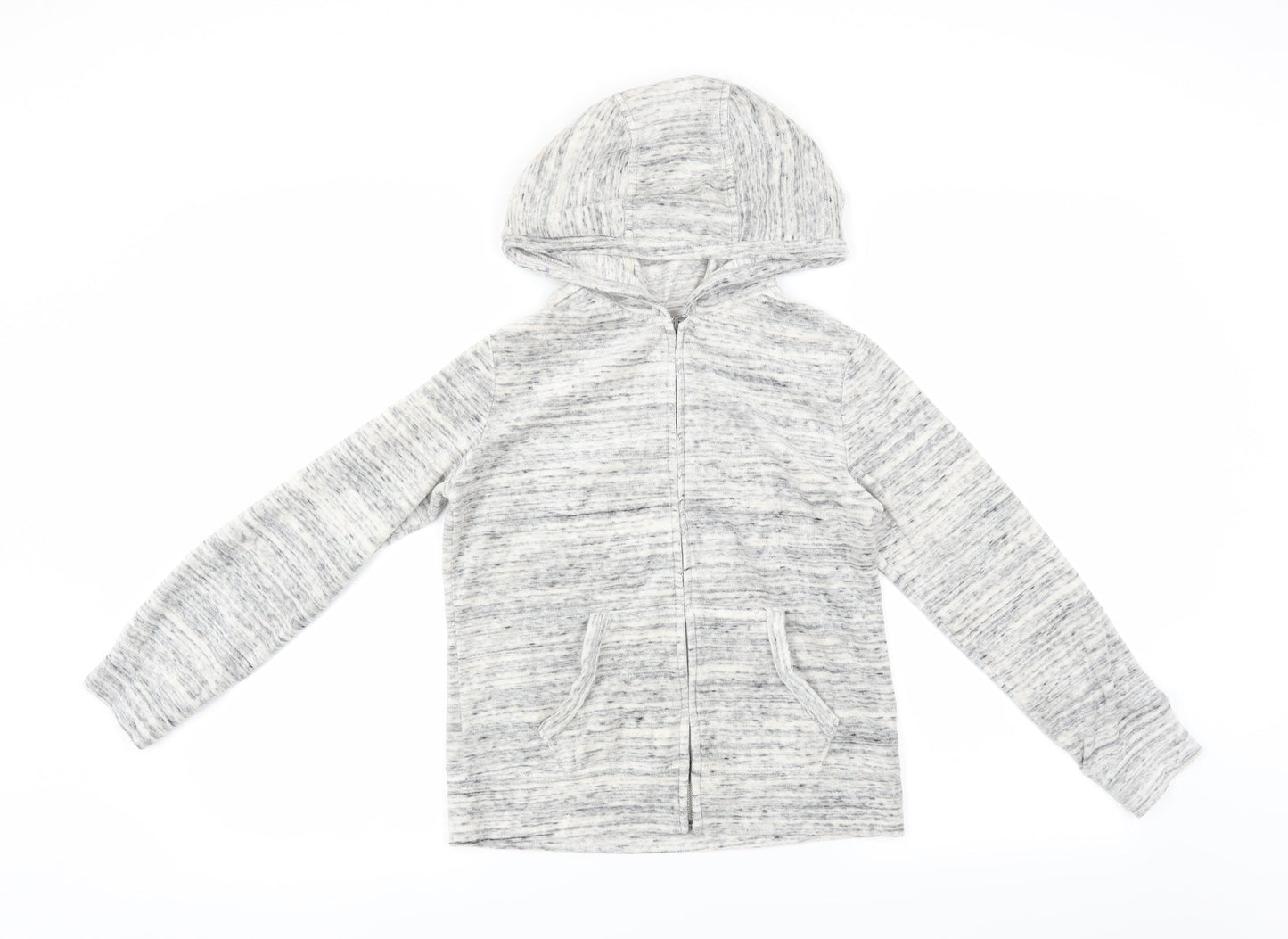 Matalan Girls Grey   Full Zip Hoodie Size 11 Years