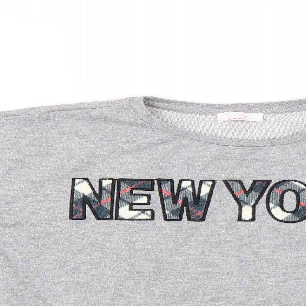 M&Co Girls Grey   Pullover Sweatshirt Size 9-10 Years  - new York
