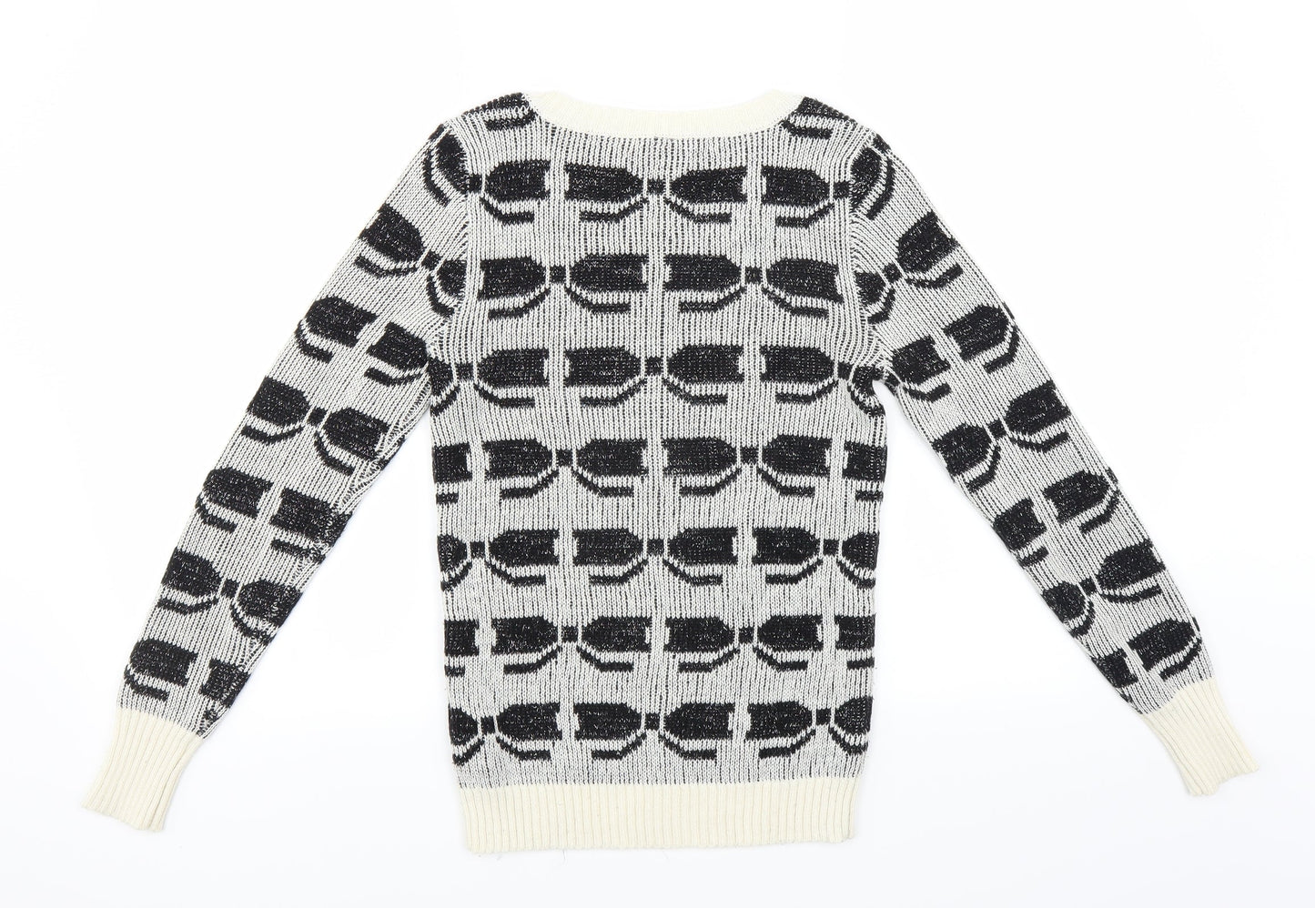 Debenhams Womens Black Geometric  Pullover Jumper Size 10
