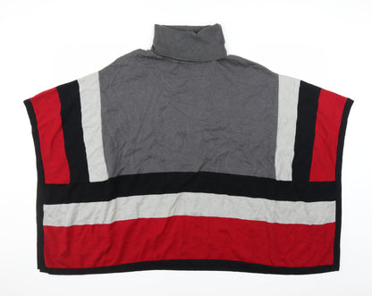 Additional front view of Cruz women’s red striped cape jumper, size S