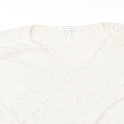 Close-up detail of Topshop women’s beige jumper, size S