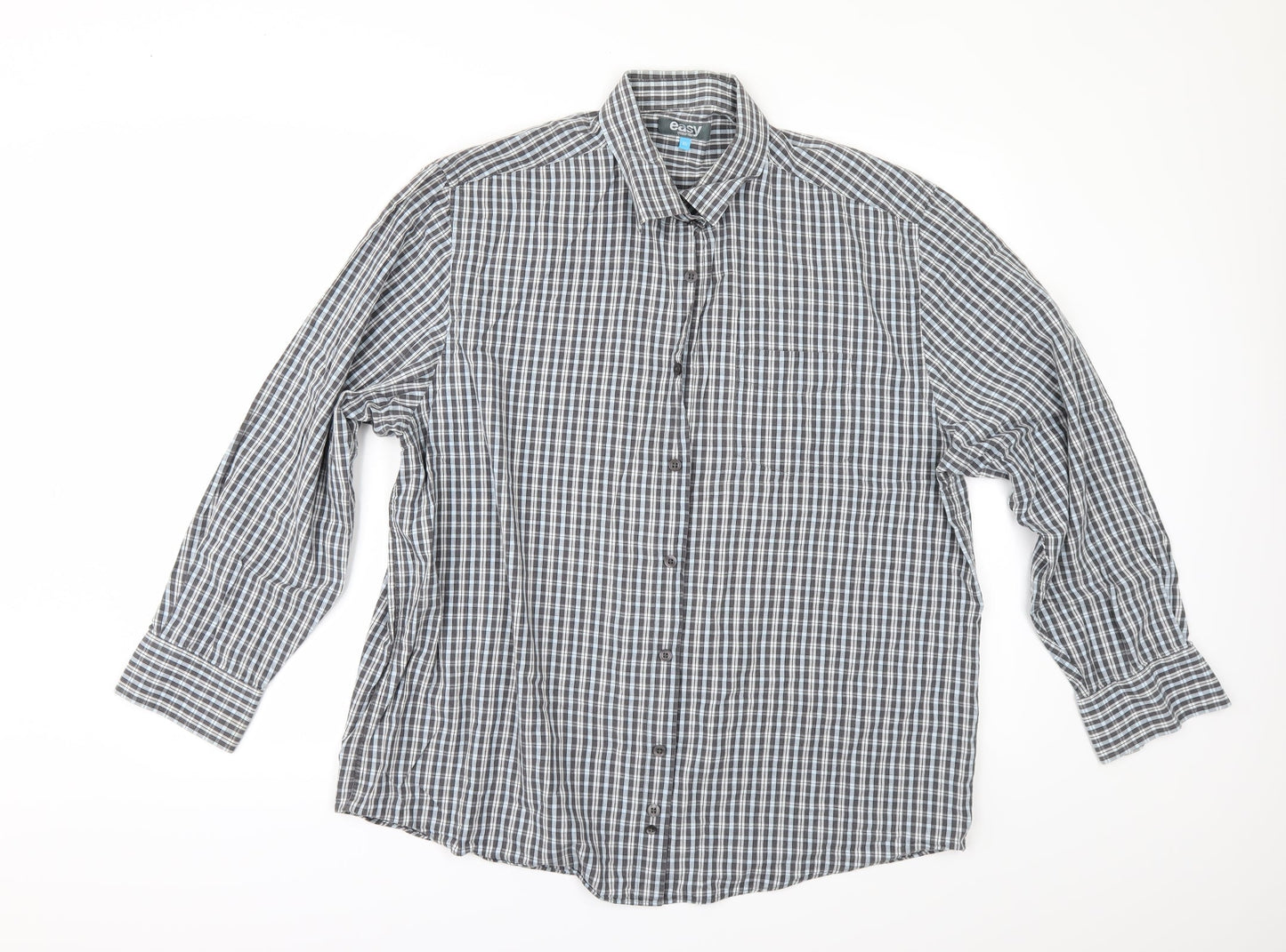 Easy Mens Multicoloured Check   Button-Up Size XL