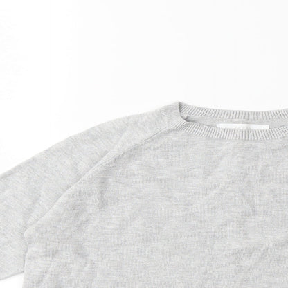 Close-up detail of Zara girls’ green knit jumper, size 7, years