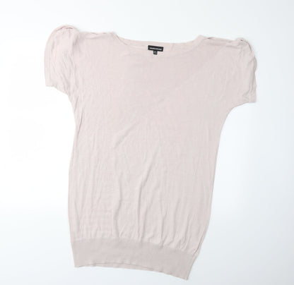 Additional front view of Warehouse women’s pink knit jumper, size UK 12