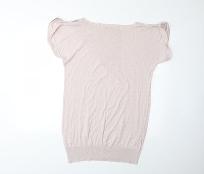 Back view of Warehouse women’s pink knit jumper, size UK 12