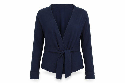 Front view of Premise women’s blue cardigan jumper, size XS