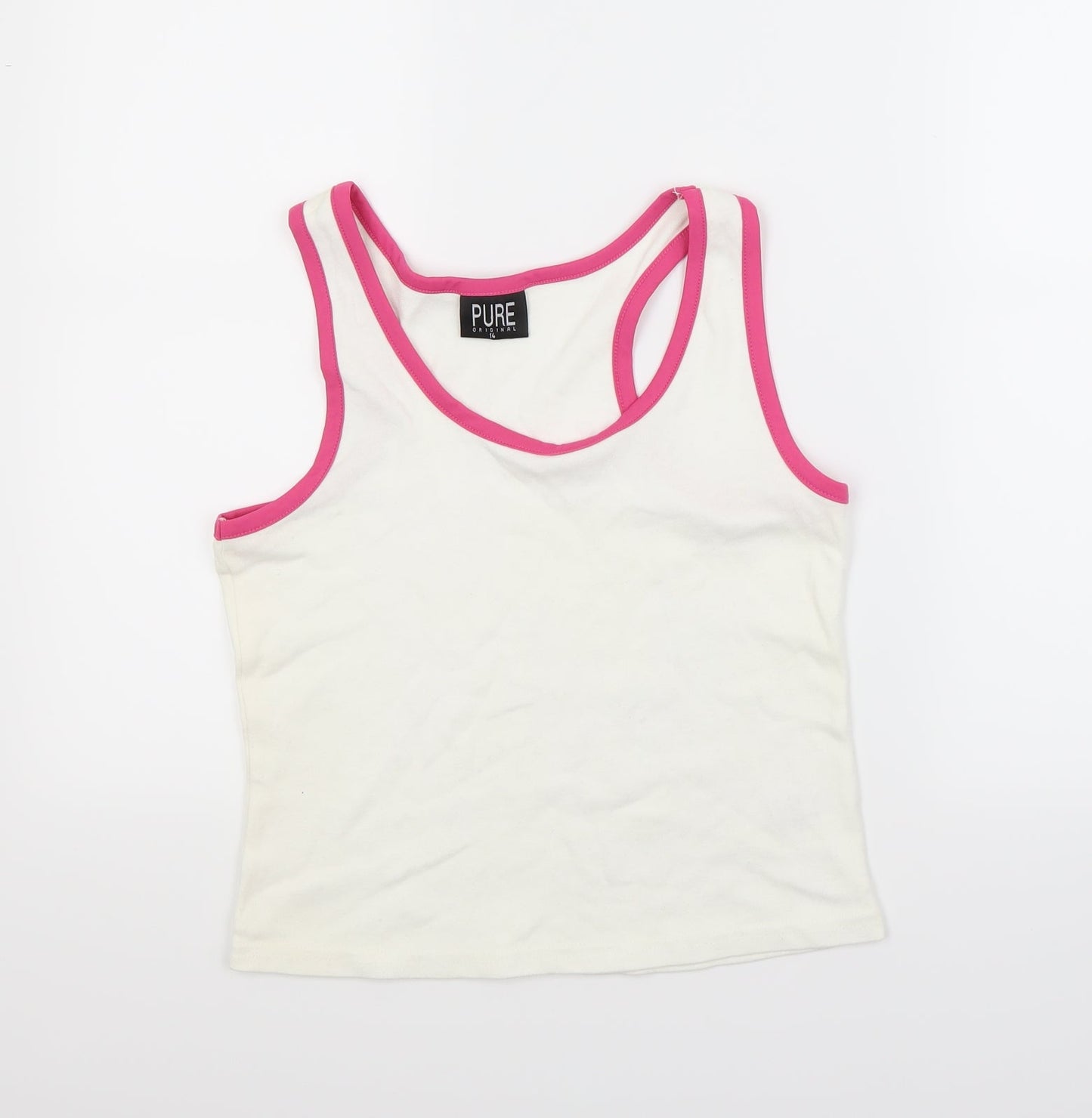 Pure Womens White   Basic T-Shirt Size 14
