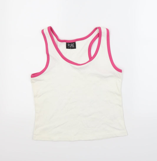 Pure Womens White   Basic T-Shirt Size 14