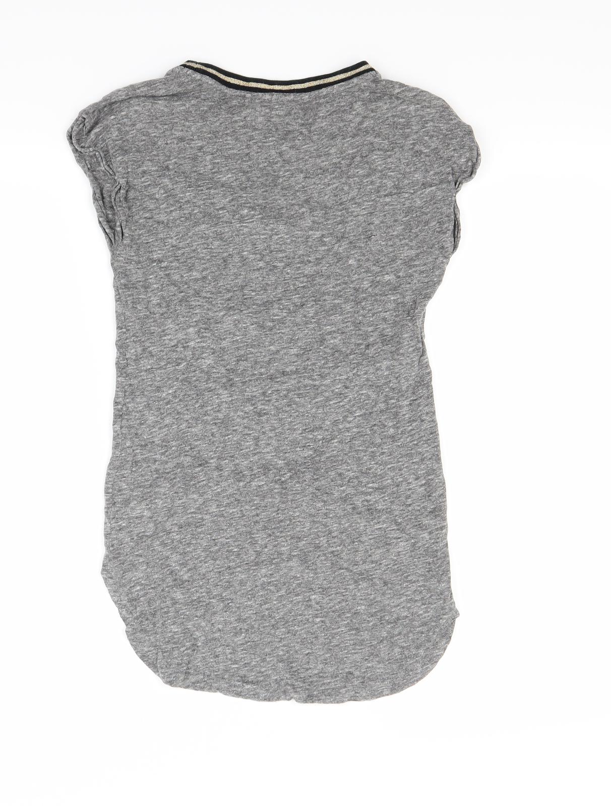 NEXT Girls Grey  Rayon Basic T-Shirt Size 8 Years