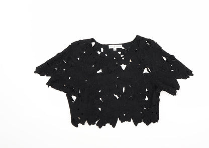 Additional front view of Rare 2 London women’s black basic blouse, size M
