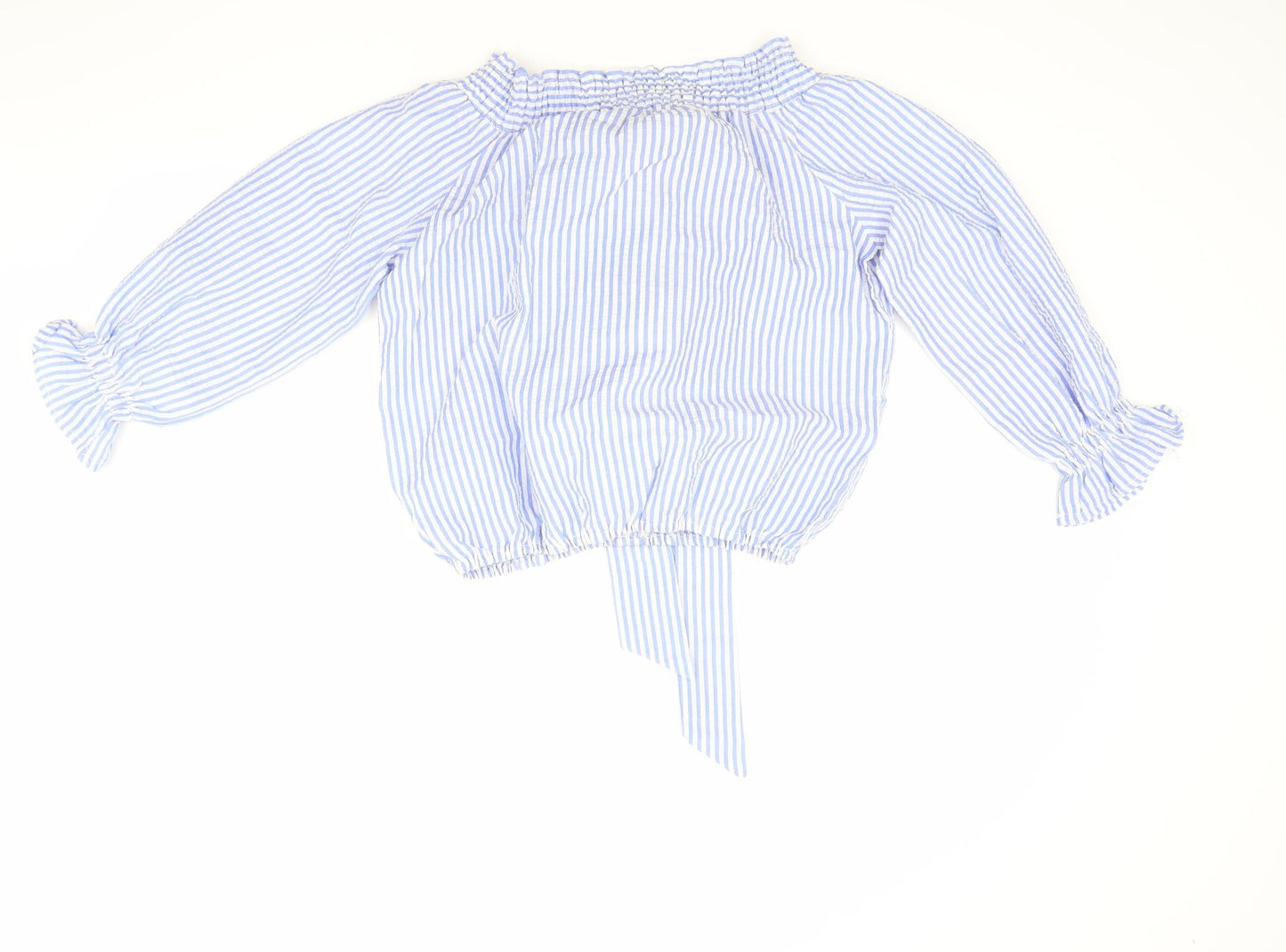 Quiz Womens Blue Striped  Basic Blouse Size S