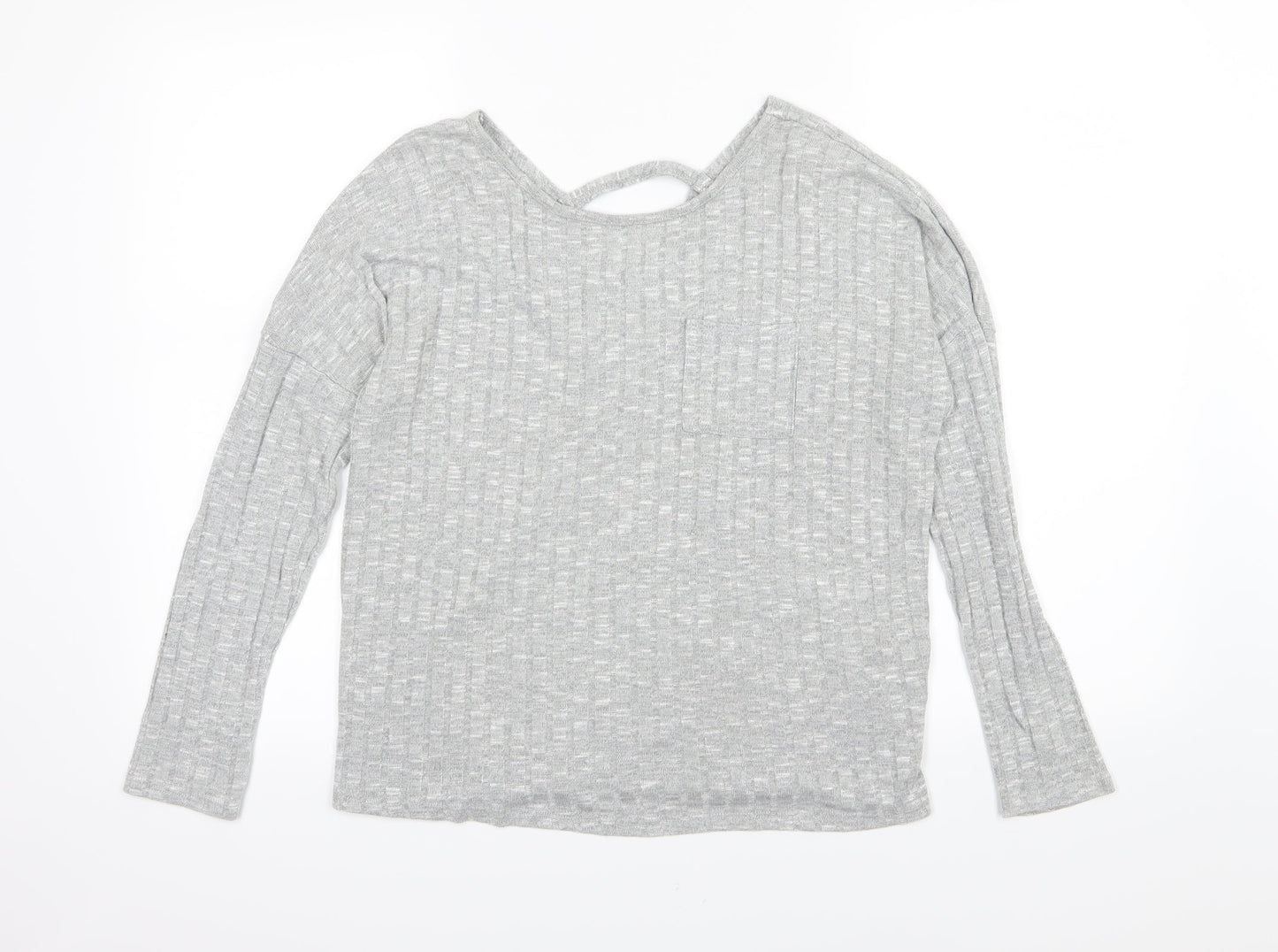 Papaya Womens Grey  Knit Pullover Jumper Size S