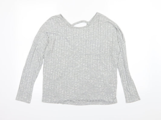 Papaya Womens Grey  Knit Pullover Jumper Size S