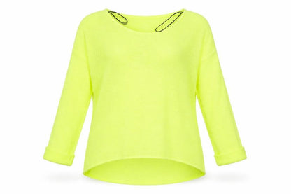 Front view of Divided by H&M women’s yellow knit jumper, size S