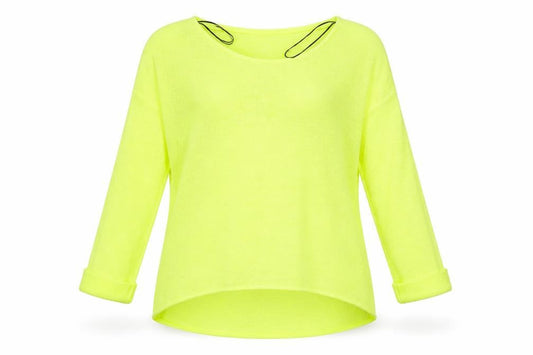 Front view of Divided by H&M women’s yellow knit jumper, size S