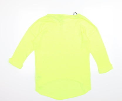 Back view of Divided by H&M women’s yellow knit jumper, size S