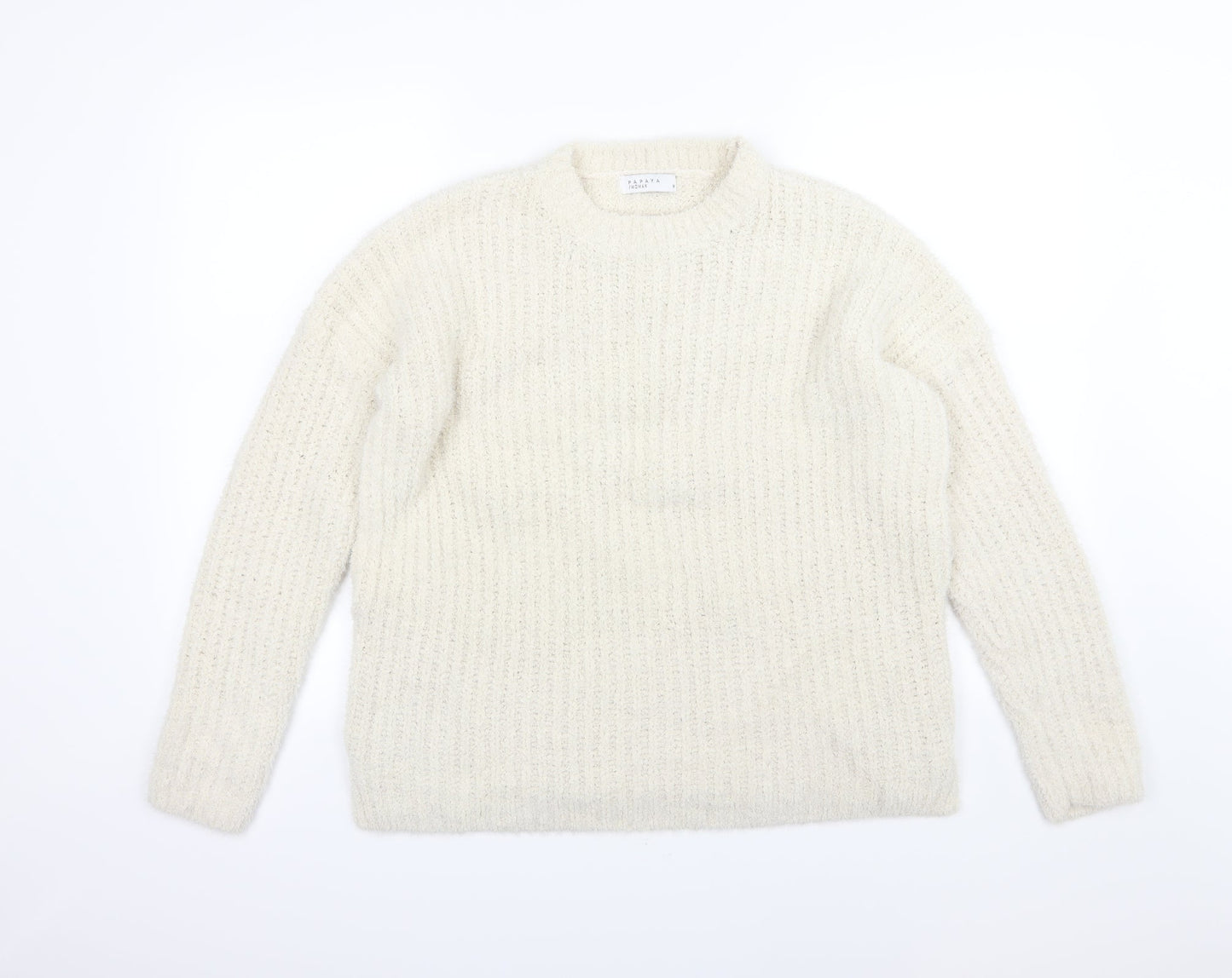 Papaya Womens Ivory  Knit Pullover Jumper Size M