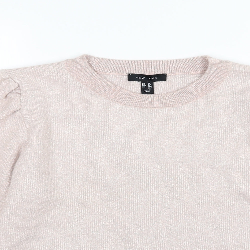New Look Womens Pink  Knit Pullover Jumper Size 14