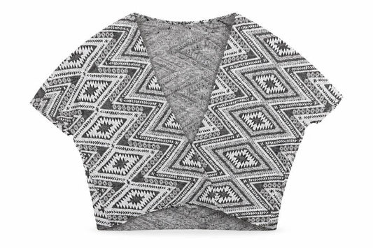 Front view of Divided by H&M women’s grey geometric knit cardigan jumper, size M