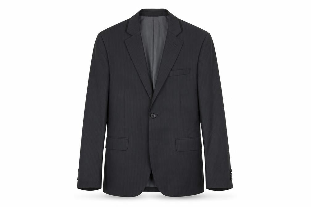 Marks & Spencer Mens Grey Striped Rayon Jacket Suit Jacket Size 34