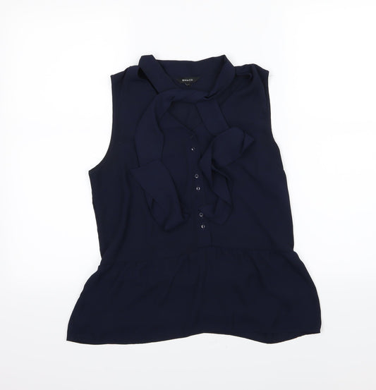 RW&Co Womens Blue  Chiffon Basic Blouse Size S