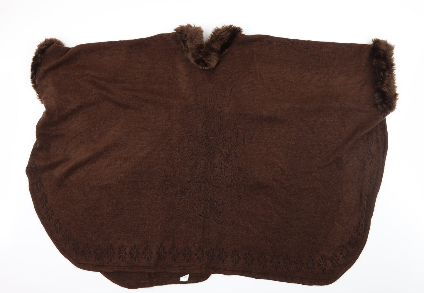 Preworn Womens Brown Floral Knit Cardigan Jumper One Size