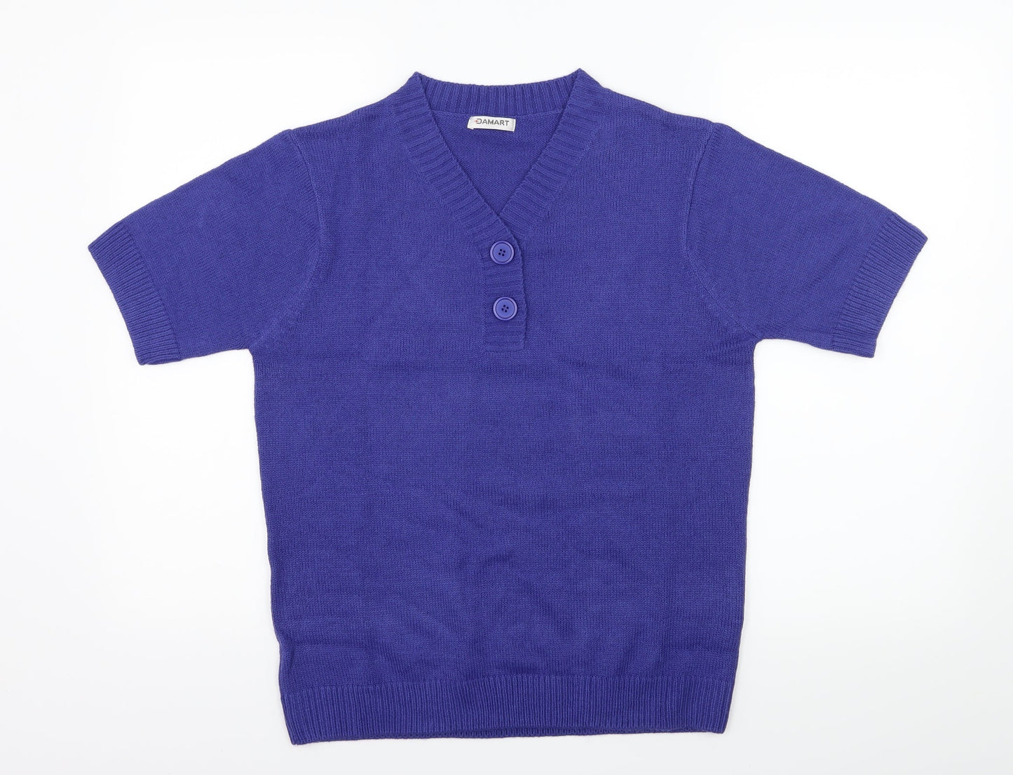 Damrt Womens Blue  Knit Basic T-Shirt Size 14