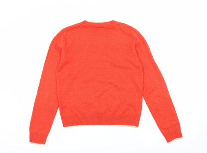 Back view of Light Before Dark women’s red knit jumper, size M