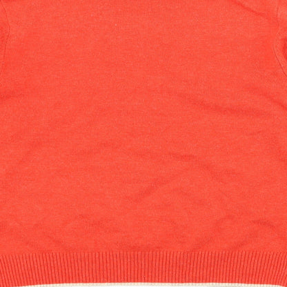 Brand and care label for Light Before Dark women’s red knit jumper, size M