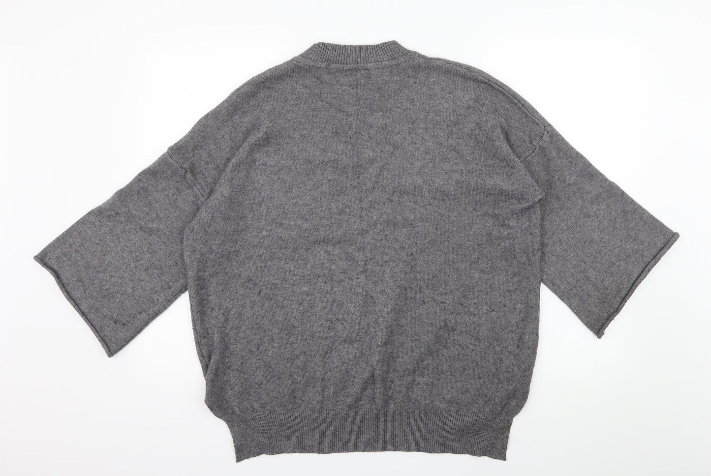 Sleek Chic Womens Grey  Knit Pullover Jumper Size M