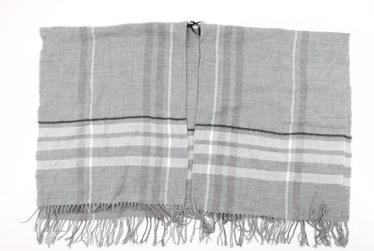 Preworn Womens Grey Striped Knit  Shawl/Wrap