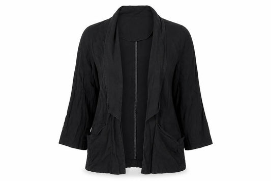Front view of Oasis women’s black jacket, size UK 14