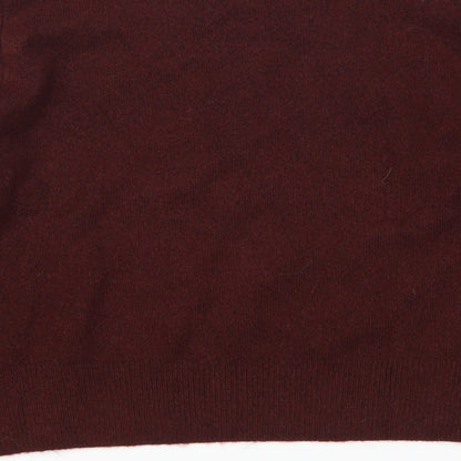 Brand and care label for H&M women’s red jumper, size S