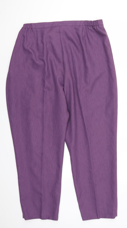 Back view of Modern Classics women’s purple trousers, size UK 22, 27-inch leg