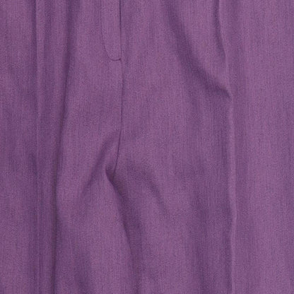 Close-up detail of Modern Classics women’s purple trousers, size UK 22, 27-inch leg