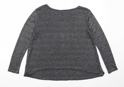 Back view of H&M women’s grey basic t-shirt, size S