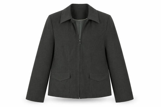 Front view of Next women’s green jacket, size UK 14