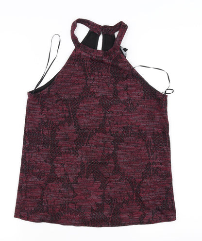 Additional front view of New Look women’s purple basic blouse, size UK 8
