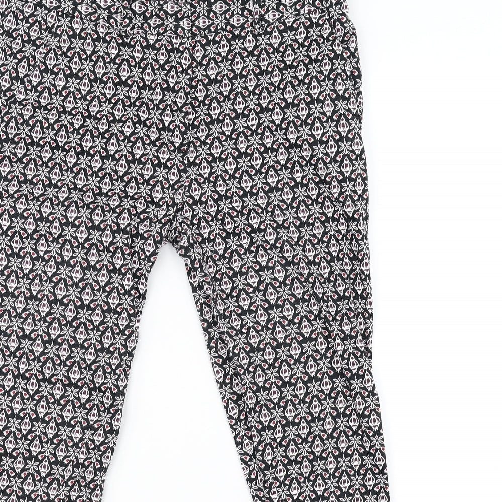 Atmosphere Womens Black Floral  Trousers  Size 10 L25 in