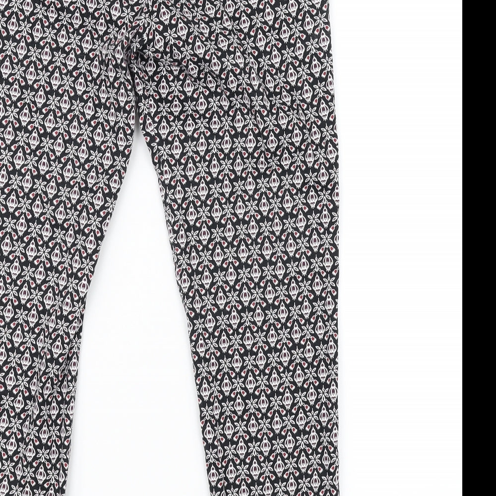 Atmosphere Womens Black Floral  Trousers  Size 10 L25 in