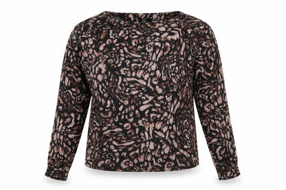 Front view of Dorothy Perkins women’s multicoloured animal print jumper, size UK 10