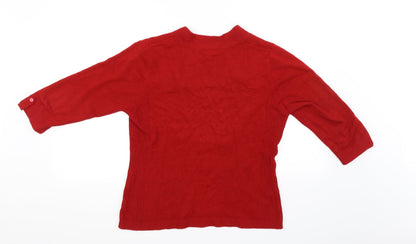 Back view of Filati women’s red jumper, size L