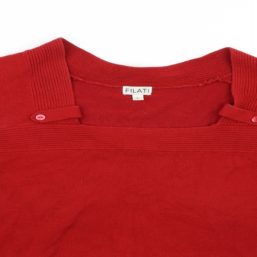 Filati Womens Red   Pullover Jumper Size L