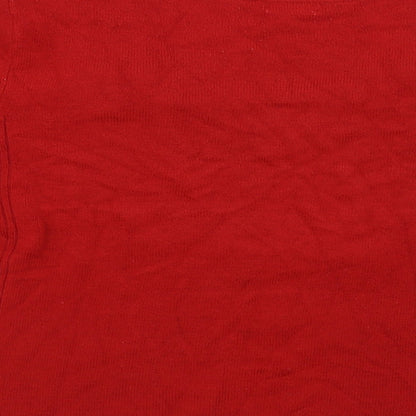 Brand and care label for Filati women’s red jumper, size L