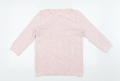 Additional front view of BHS women’s pink jumper, size UK 8