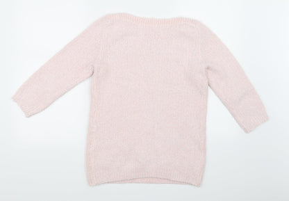 Back view of BHS women’s pink jumper, size UK 8