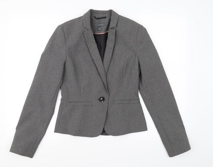 Front view of Atmosphere women’s grey jacket blazer, size UK 8