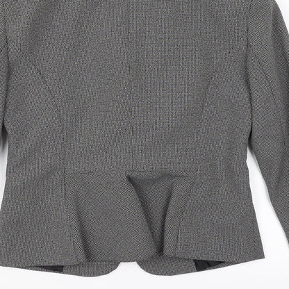 Brand and care label for Atmosphere women’s grey jacket blazer, size UK 8