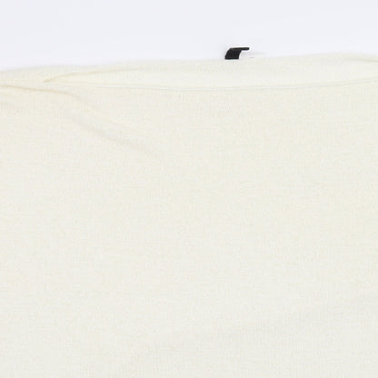 Close-up detail of H&M women’s white jumper, size XL