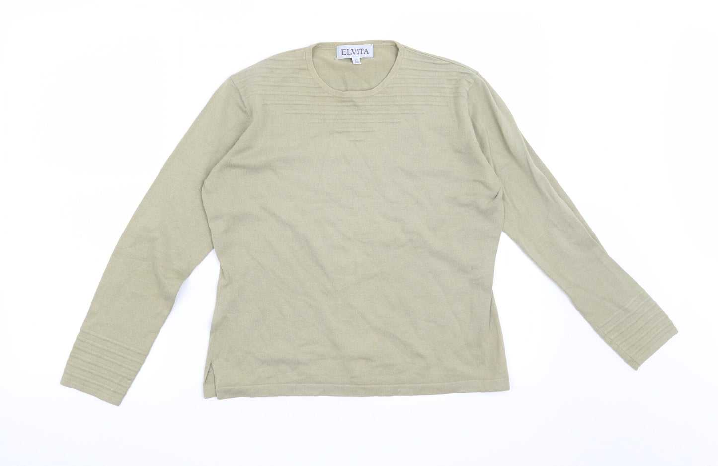 Elvita Womens Green   Pullover Jumper Size S